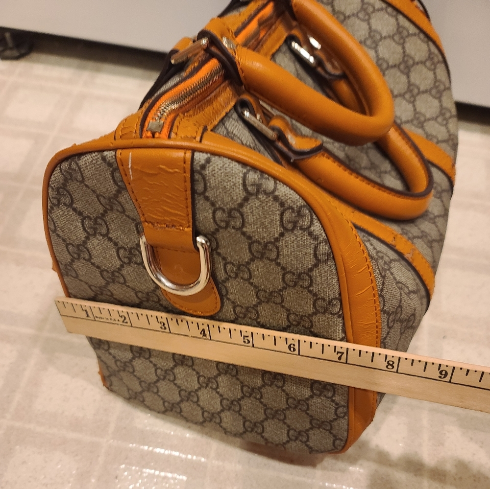 Gucci GG Boston Bag Yellow Beige Canvas and Leather. See description. - Picture 13 of 14